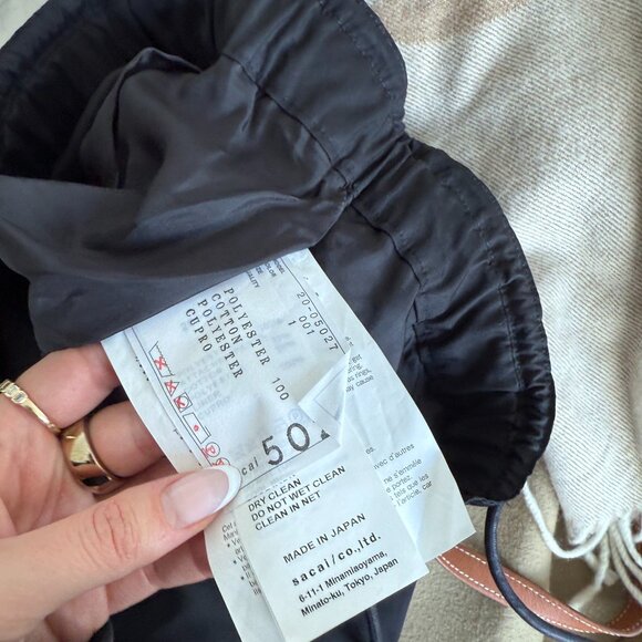 Sacai Mesh Cargo Trousers In Black Cupro Transparent High Waist Ankle Cuffs Sz 1 - Picture 2 of 8